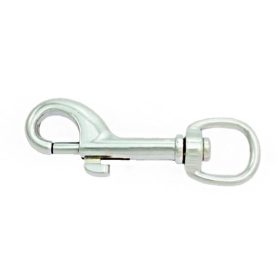 Póráz karabíner 60x13mm kerek végű ezüst