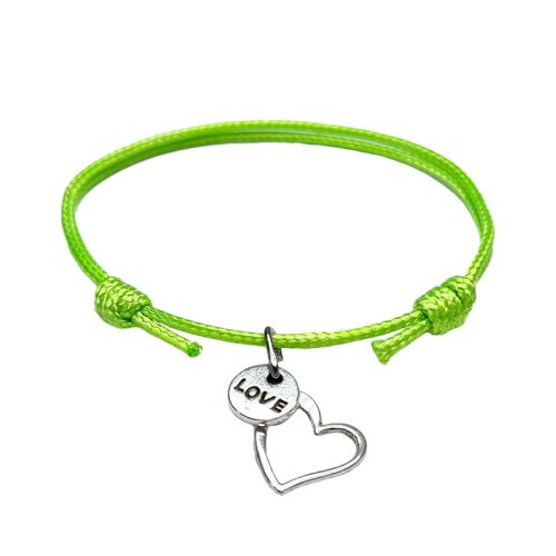 Charm karkötő alap fluor zöld