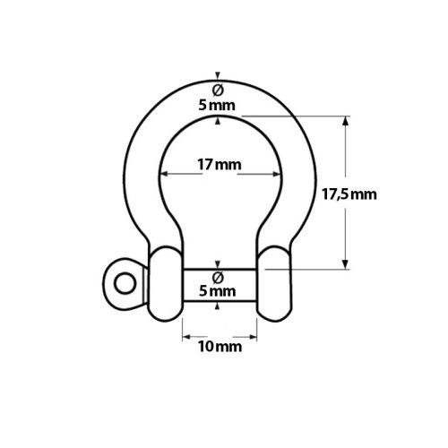 Omega sekli paracord karkötőhöz 5mm fekete